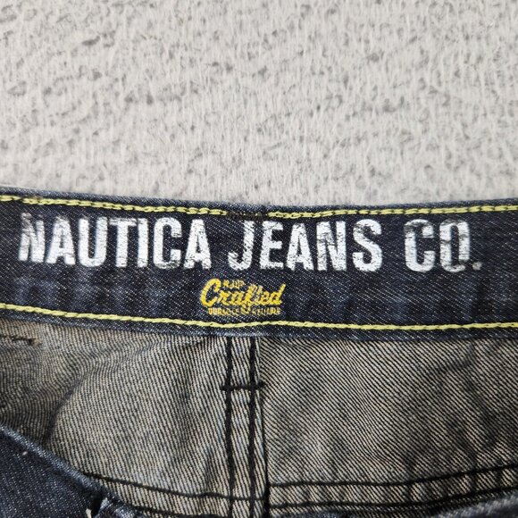 Nautica Jeans Boy's 12 Bootcut Dark Wash Blue Denim Pants - Picture 7 of 9